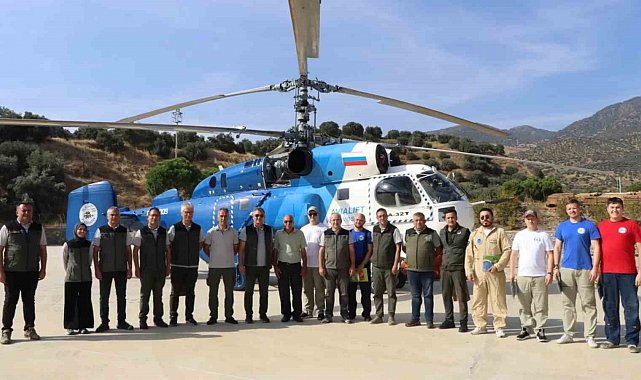 Muğla'da yangınla mücadele eden hava ekiplerine teşekkür belgesi