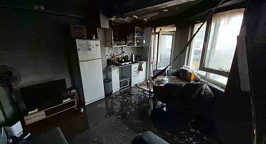 Mutfak aspiratörü kaynaklı yangında daire küle döndü