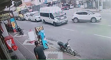Nevşehir'de tırın neden olduğu zincirleme kaza kamerada