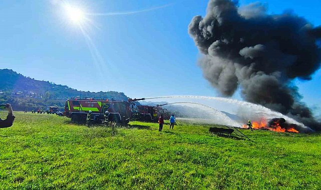 Ordu-Giresun Havalimanı'nda uçak kazası ve yangın tatbikatı