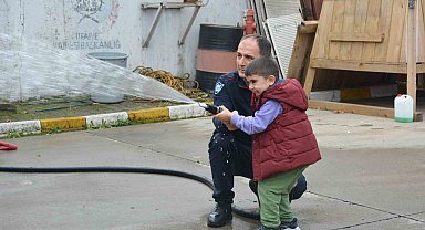 Ordu'da minikler itfaiyecilik mesleğini uygulamalı olarak öğrendi