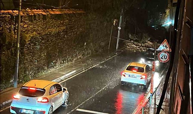 Ortaköy'de şiddetli yağış nedeniyle istinat duvarı çöktü