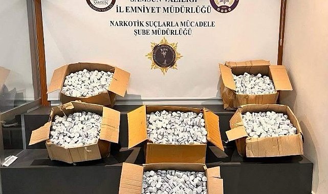 Samsun'da 273 bin 300 uyuşturucu hap ele geçirildi
