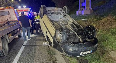 Samsun'da hafif ticari araç 30 metrelik şarampole yuvarlandı: 1 yaralı