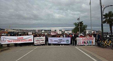 Samsun'da öğrenciler sağlıklı yaşam için yürüdü