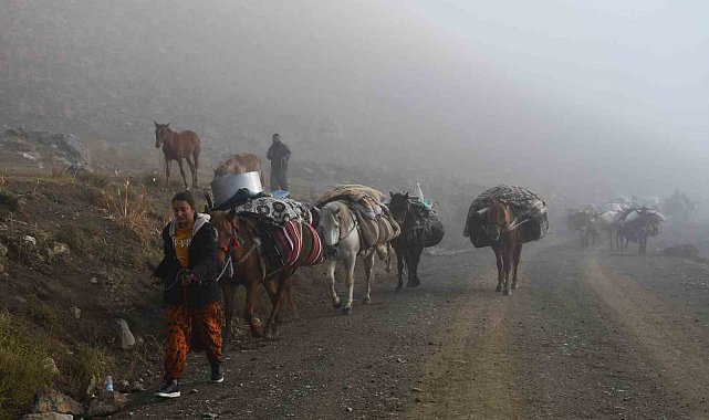 Soğuk etkisini gösterdi, Şırnak'ta göçerler yayladan ayrılmaya başladı