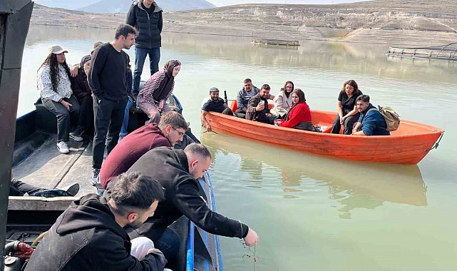 Su ürünleri fakültesi öğrencilerinden Demirören Barajı'nda saha çalışması