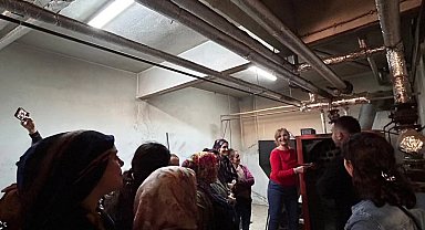 Sultanhisar'da kalorifer ateşçiliği kursiyerlerine uygulamalı eğitim
