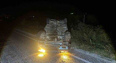 Takla atan otomobilden burnu bile kanamadan çıktı