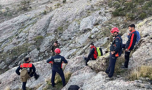 Tunceli'de kayalıklarda mahsur kalan keçileri AFAD kurtardı