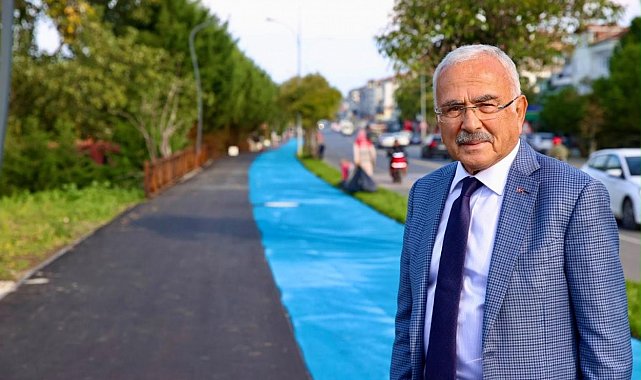 Ünye'de bisiklet ve yürüyüş yolu çalışmalarında sona gelindi