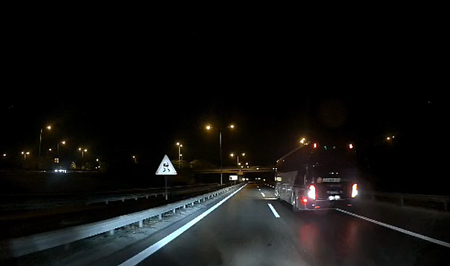 Yalova-Bursa kara yolunda faciadan dönülen anlar kamerada