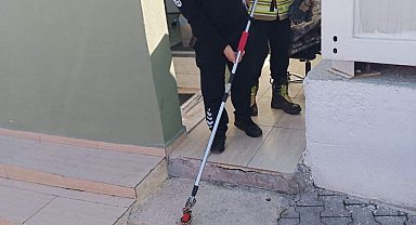 Yayladağı'nda yerleşim yerinde görülen yılan doğaya bırakıldı