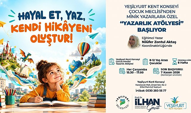 Yeşilyurt Kent Konseyi'nde minik yazarlar için Yazarlık Atölyesi başlıyor