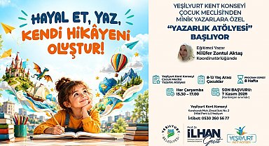 Yeşilyurt Kent Konseyi'nde minik yazarlar için Yazarlık Atölyesi başlıyor