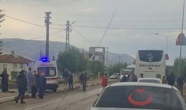 Yolcu otobüsü yayaya çarptı: 1 yaralı
