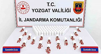 Yozgat'ta 5 bin 626 sentetik ecza hap ele geçirildi